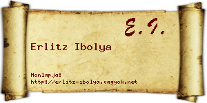 Erlitz Ibolya névjegykártya